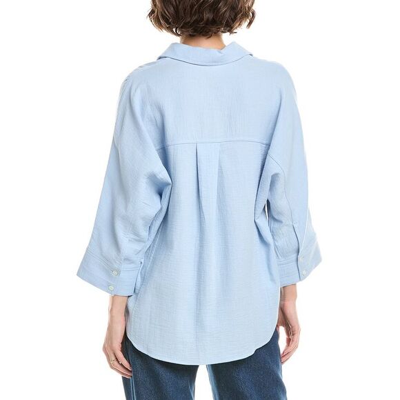 Madewell Womens  Double-Gauze Oversized Shirt, Blue - Picture 2 of 3